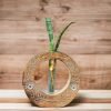 Hand-carved wooden test tube planter with glass vials for plant propagation by Wild Roots Gifting – rustic indoor decor in Delhi NCR and Dehradun