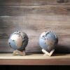 "Captivating Hand-Carved Wooden Globe: A Touch of Elegance and Wanderlust Crafted by Wild Roots - Mango Wood Masterpiece for Office and Home Decor"