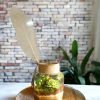 Jar Shaped Terrarium with Succulents for Home and Office Decor