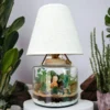 Volcano Jar Lamp Terrarium with LED light and layered greenery by Wildroots