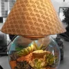 Round Bowl Lamp Terrarium with LED light and greenery by Wildroots