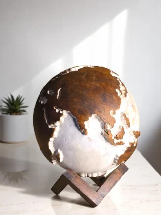 Wooden hand carved globe by wild roots (10)