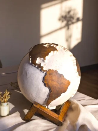 Wooden hand carved globe by wild roots (10)