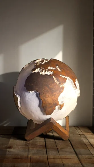 Hand Carved Solid wooden Globe