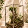 Medium Cuboidal Glass Terrarium with Real Living Plants by Wild Roots Gifting (12 x 7 x 7 Inches)
