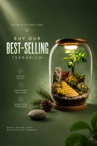 Premium handcrafted terrariums by Wild Roots Gifting, featuring elegant glass terrariums with real plants, available for delivery across India. Ideal for luxury indoor plant décor, homes, offices, hotels, corporate gifting, and special occasions. Mobile View
