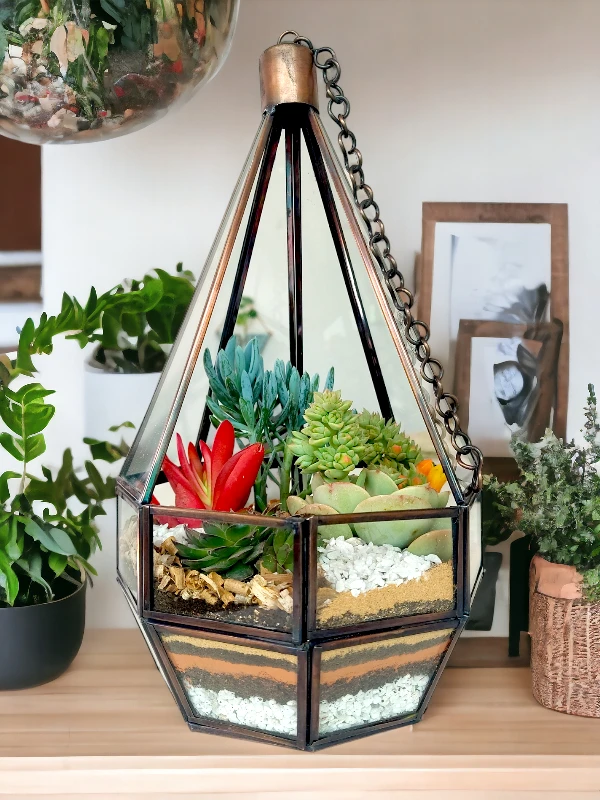 Hanging Designer Glass Terrarium by Wild Roots